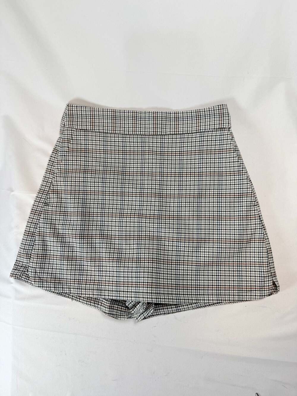 Preppy Dark Academia Zara Plaid Check Print High Waist Mini Skort Size S
